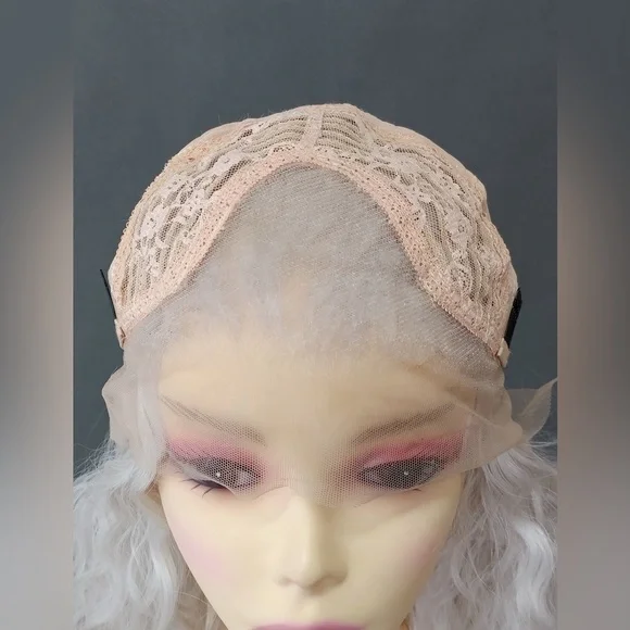 Lace Front Silver Gray Long Heat Resistant Wig - Picture 8 of 9